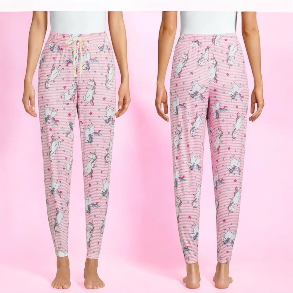 Pink Unicorn Print Women's Pajama Pants